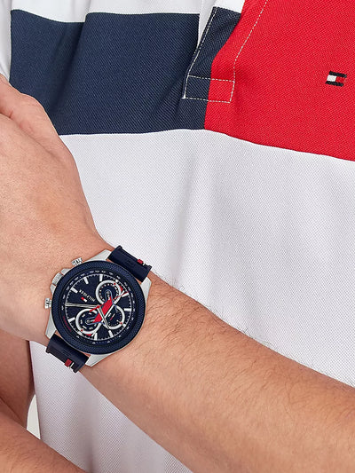 Tommy Hilfiger 46MM Sport Watch With Signature Strap