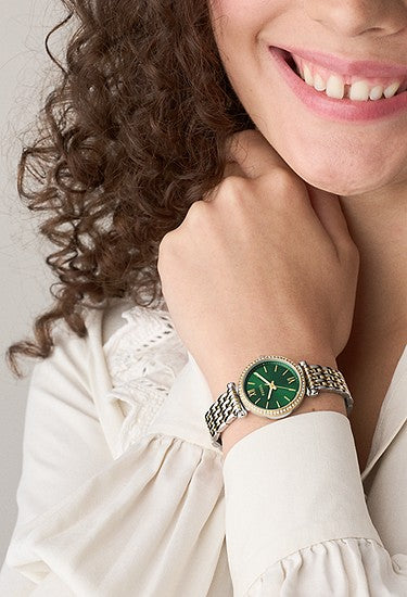 Fossil Carlie Mini Three-Hand Two-Tone Stainless Steel Watch