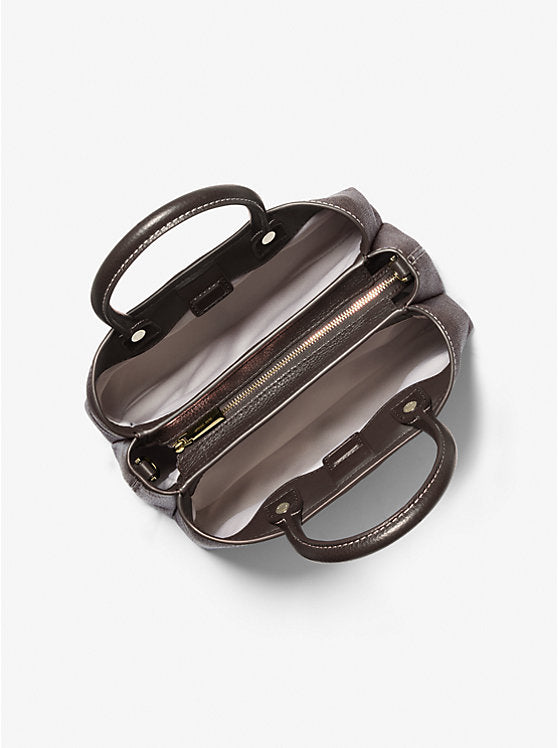 Michael Kors Flora Medium Signature Logo and Leather Satche