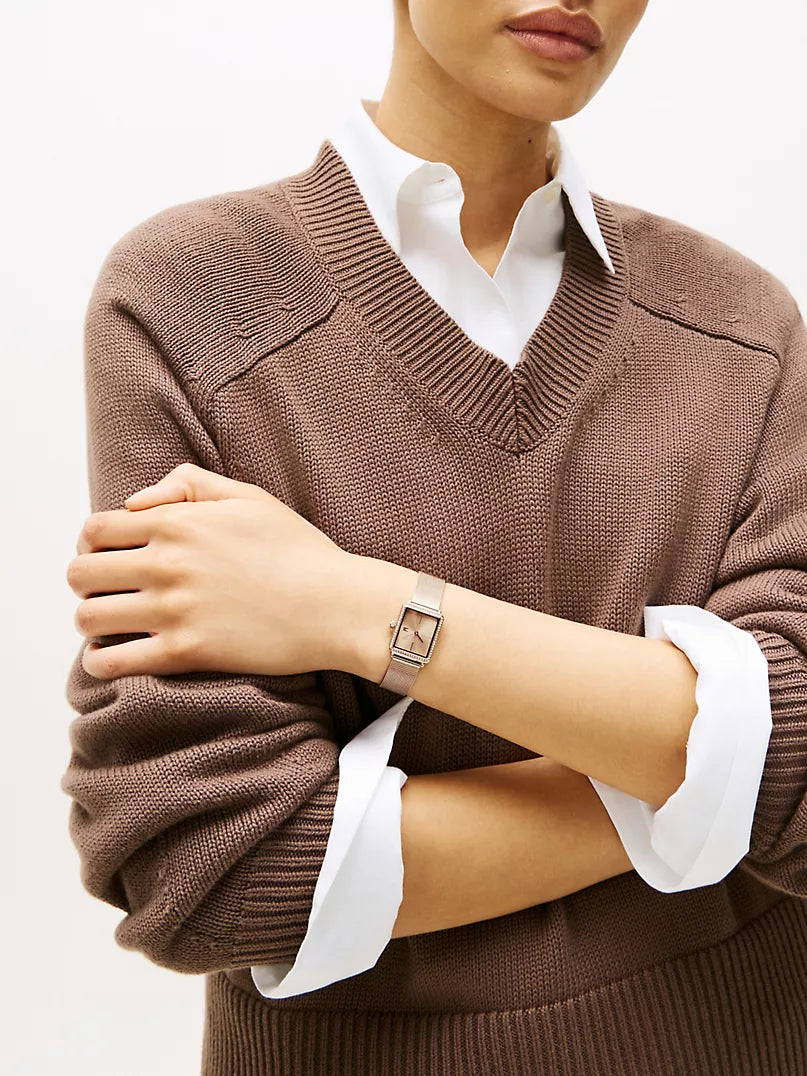 Tommy Hilfiger 21.3MM Crystal Accent Square Dial Watch