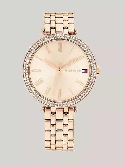 Tommy Hilfiger 34MM Crystal Bezel Carnation Dial Watch