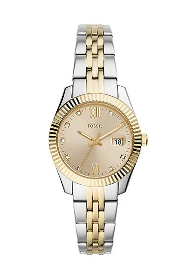 Fossil Scarlette Three-Hand Date Two-Tone Stainless Steel Watch