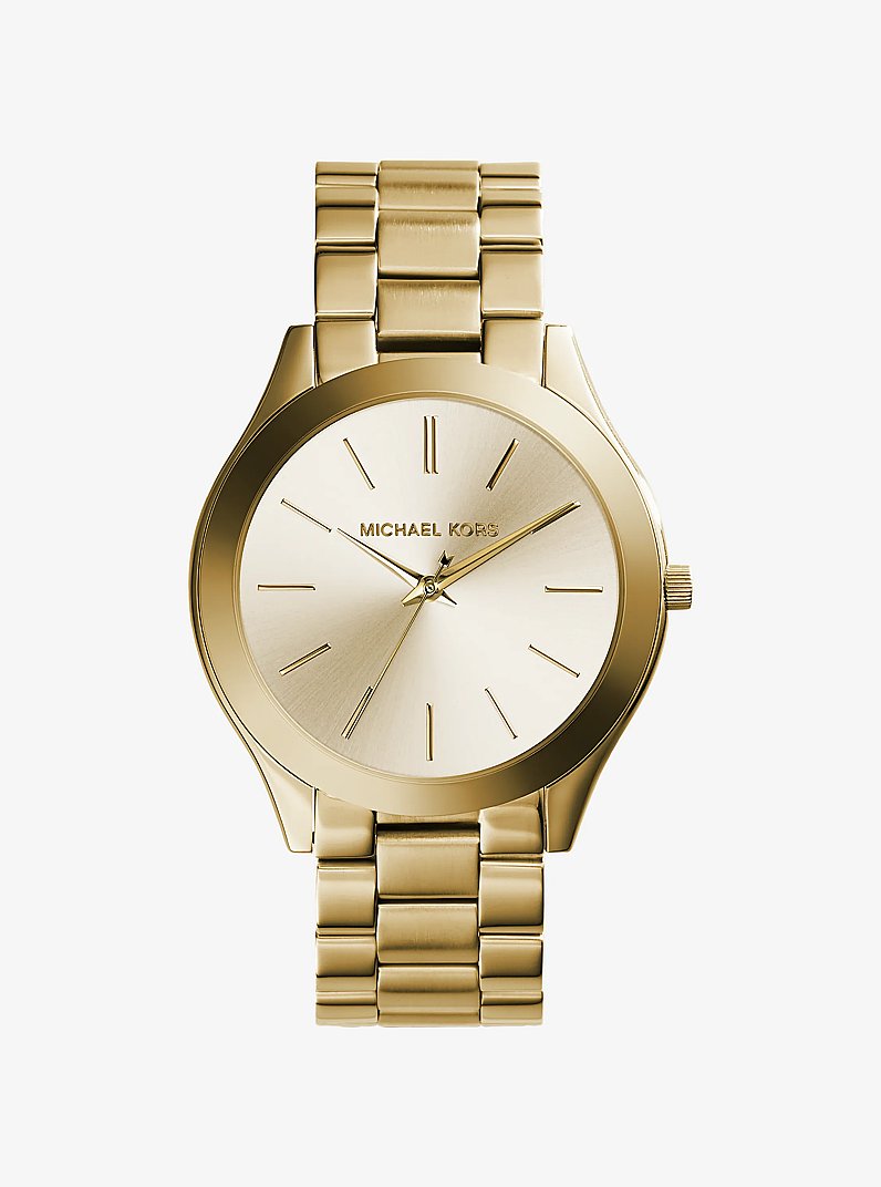 Michael Kors Slim Runway Gold-Tone Stainless Steel Watch