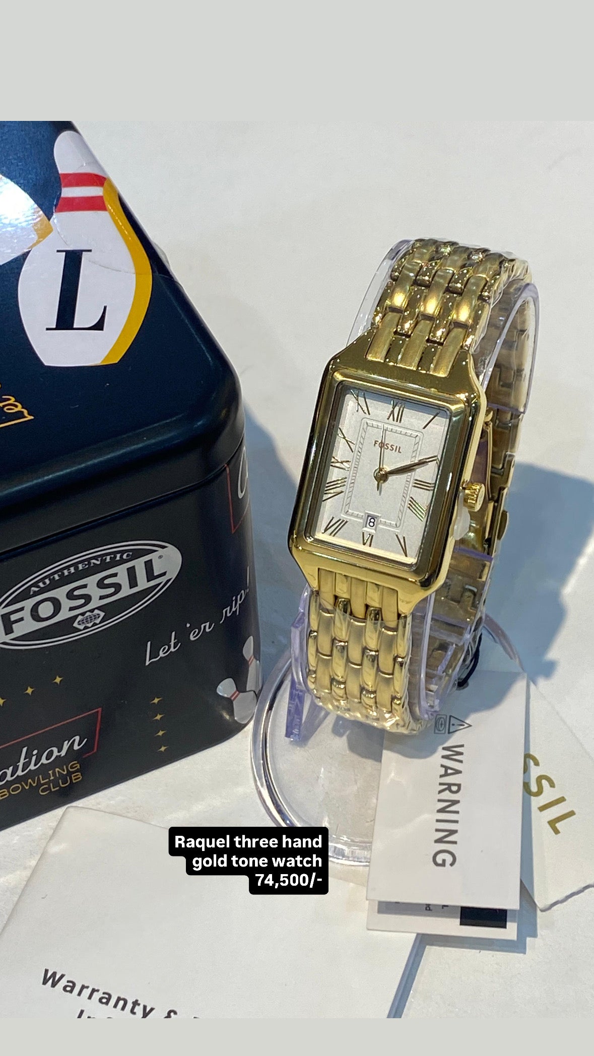 Fossil Raquel Three-Hand Date Gold-Tone Stainless Steel Watch