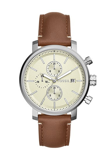 Fossil Rhett Multifunction Brown LiteHide™ Leather Watch