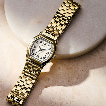 Fossil Harlow 27mm Three-Hand Gold-Tone Stainless Steel Watch
