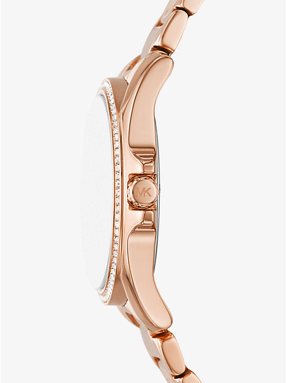 Michael Kors Kaycie Pavé Rose Gold-Tone Watch