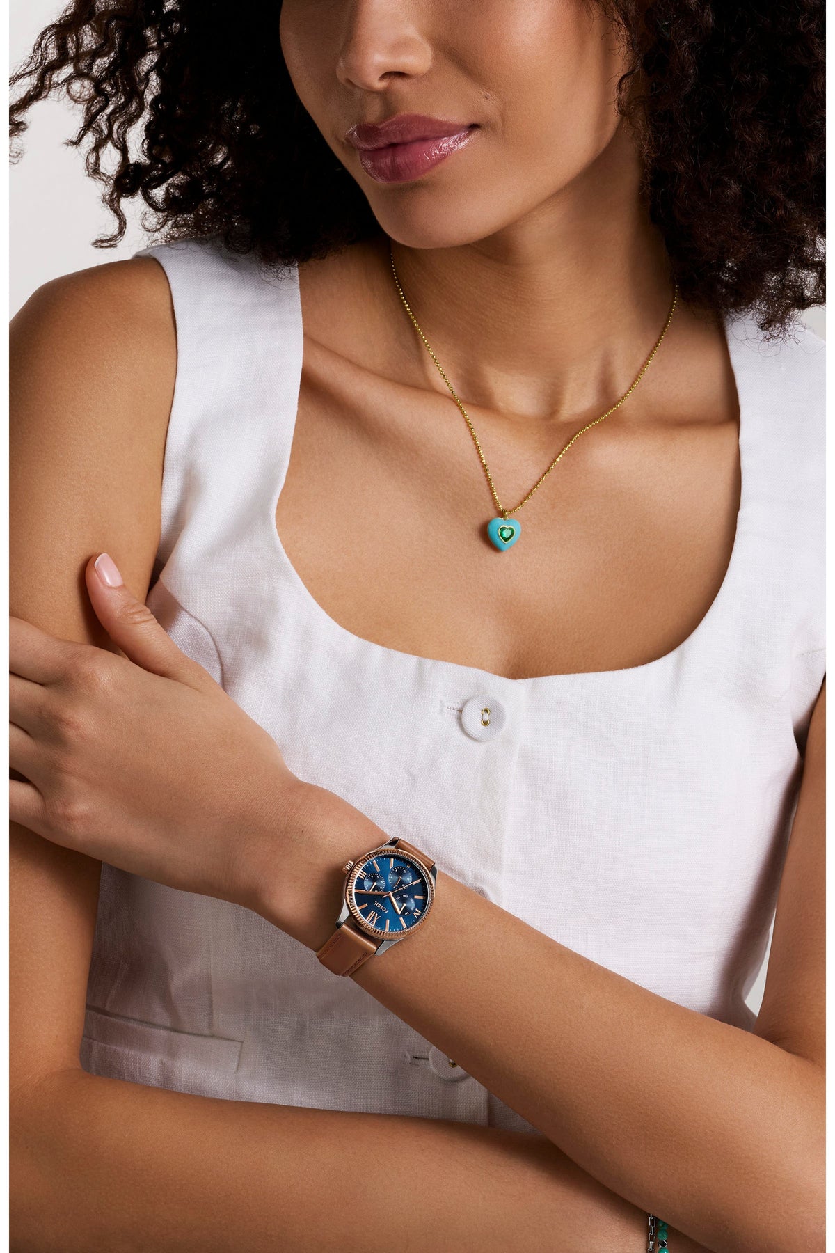 Fossil Rye Multifunction Leather Strap Watch, 36mm