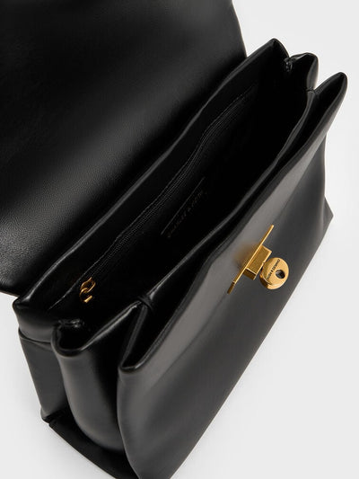 Charles and Keith Kerry Chain-Handle Crossbody Bag - Black