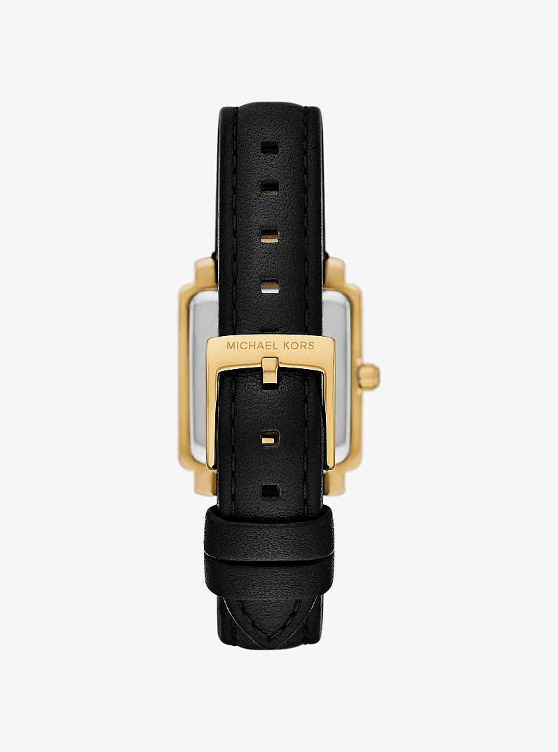 Michael Kors Mini Gwynn Gold-Tone and Leather Watch