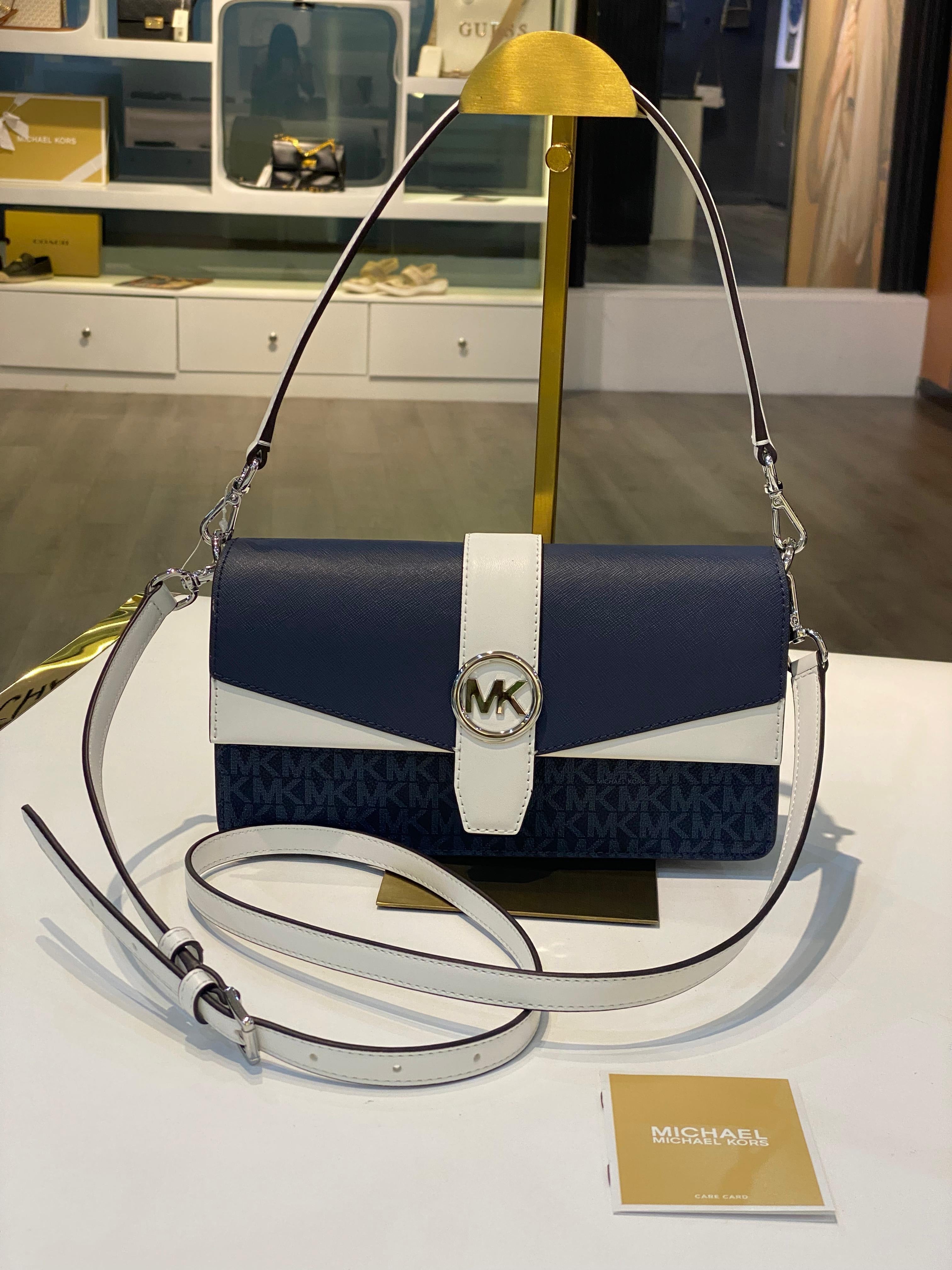 Michael Kors Greenwich Medium Signature Logo Convertible Shoulder Bag