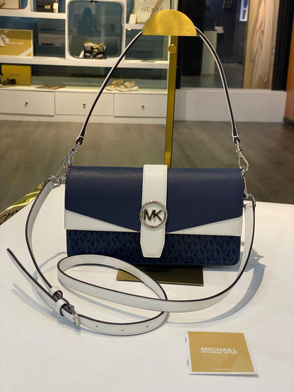 Michael Kors Greenwich Medium Signature Logo Convertible Shoulder Bag