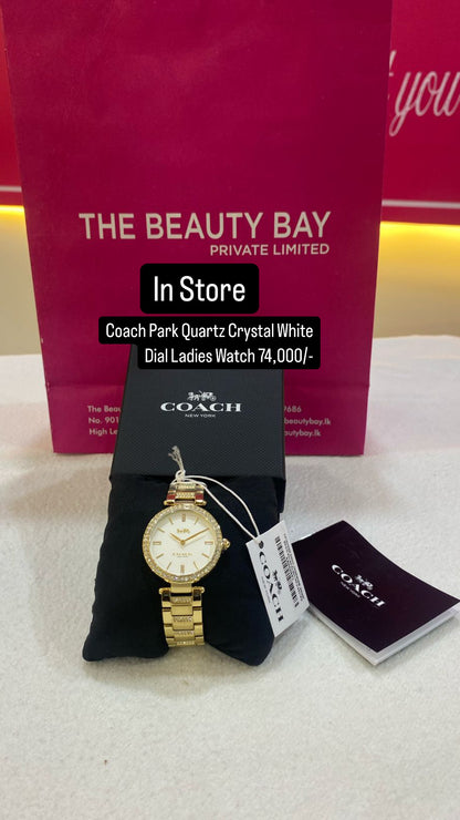 Park Quartz Crystal White Dial Ladies Watch