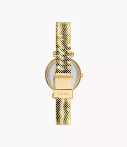 Tillie Mini Three-Hand Gold-Tone Stainless Steel Mesh Watch