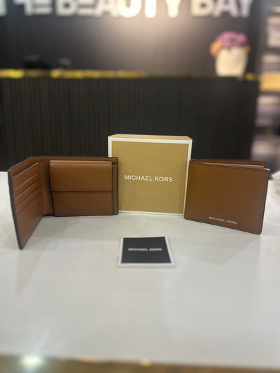 Michael Kors Cooper Pebbled Leather Billfold Wallet With Coin Pouch