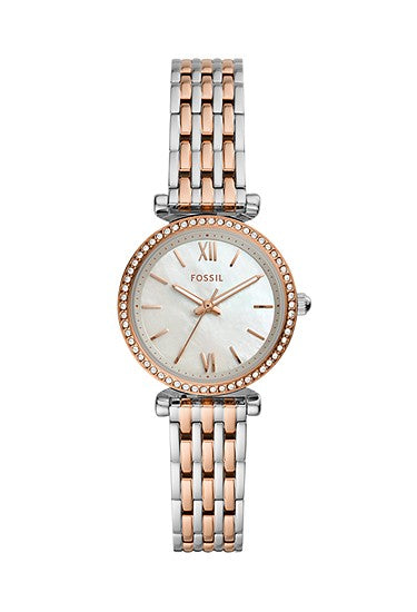 Fossil Carlie Mini Three-Hand Two-Tone Stainless Steel Watch