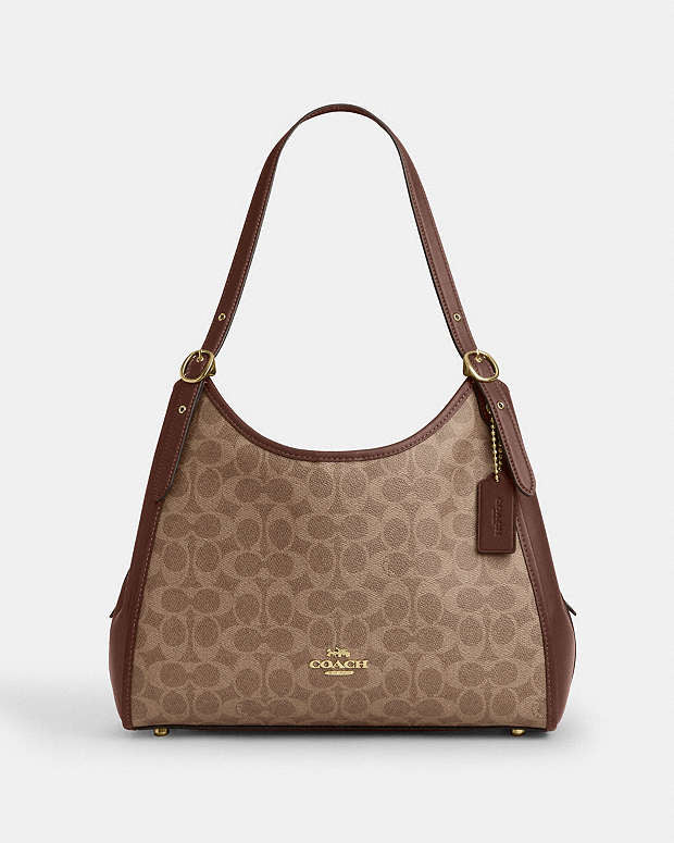 Erin Shoulder leather Bag In Signature Canvas