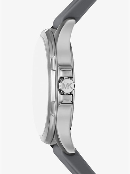 Michael Kors Oversized Bowen Gray-Tone and Silicone Watch