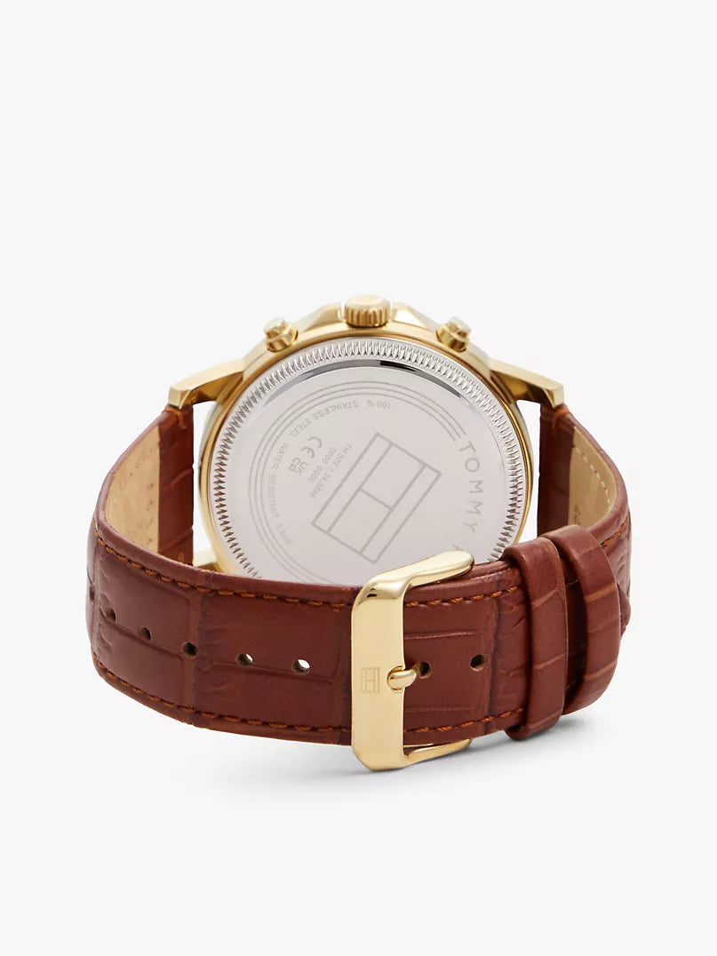 Tommy Hilfiger 44MM Leather Strap Multifunction Watch