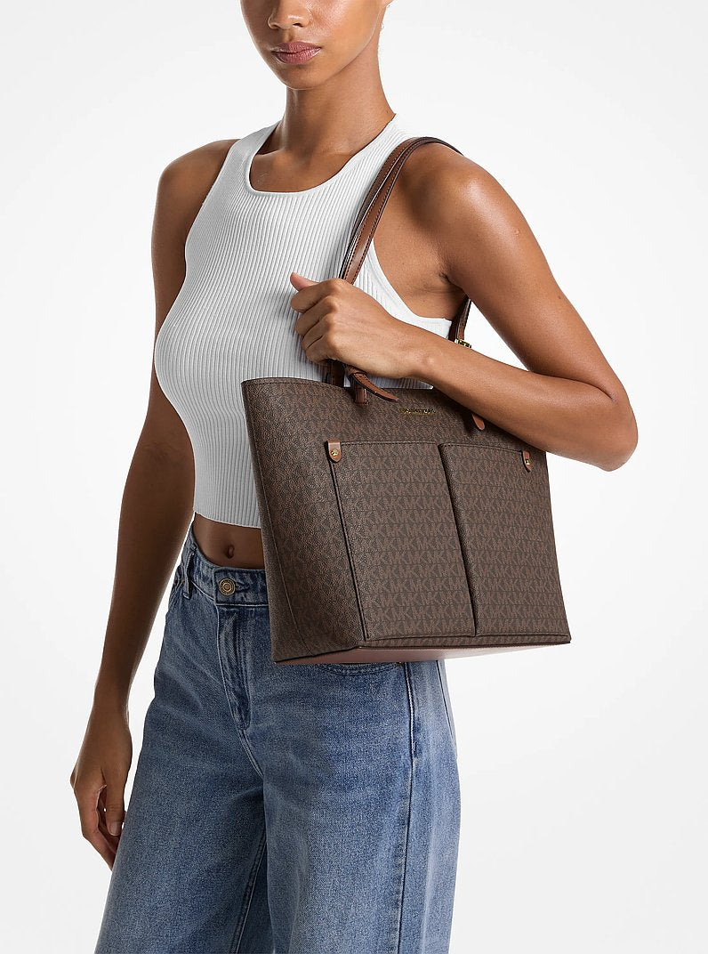 Michael Kors Jet Set Medium Logo Pocket Tote Bag