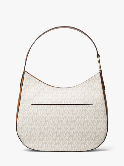 Mocha Kors KENSINGTON LARGE SIGNATURE LOGO HOBO SHOULDER BAG