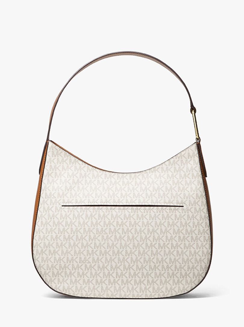 Mocha Kors KENSINGTON LARGE SIGNATURE LOGO HOBO SHOULDER BAG