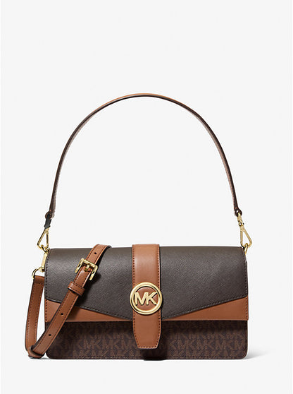 Michael Kors Greenwich Medium Signature Logo Convertible Crossbody Bag