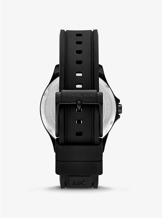 Oversized Bowen Black-Tone and Silicone Watch