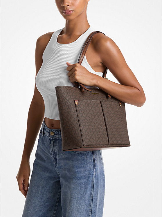 Michael Kors Jet Set Medium Logo Pocket Tote Bag