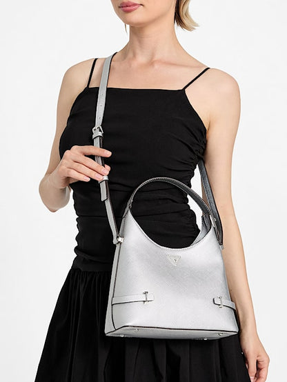 Guess Rosalba Small Metallic Hobo Crossbody