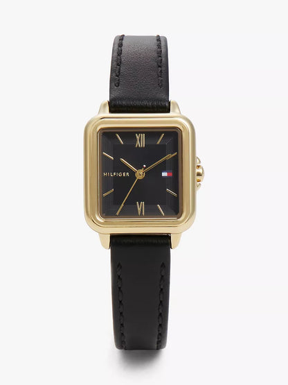 Tommy Hilfiger 24MM Square Dial Leather Strap Watch
