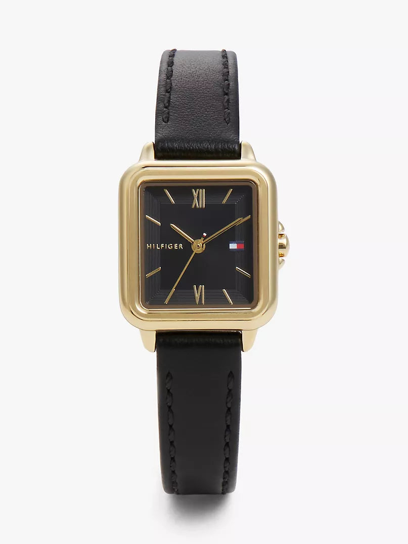 Tommy Hilfiger 24MM Square Dial Leather Strap Watch