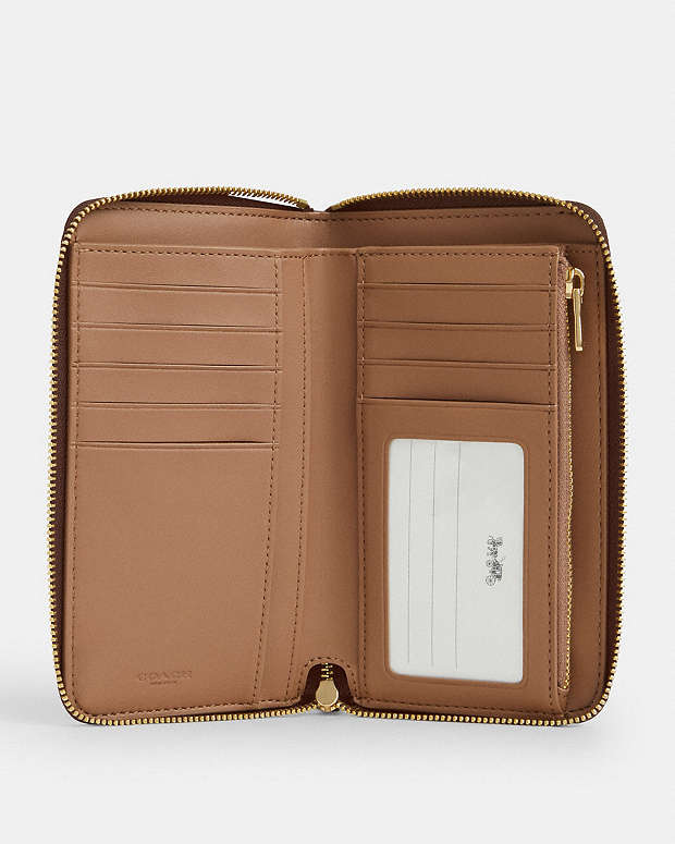 Coach Medium Id Zip Wallet In Signature Canvas