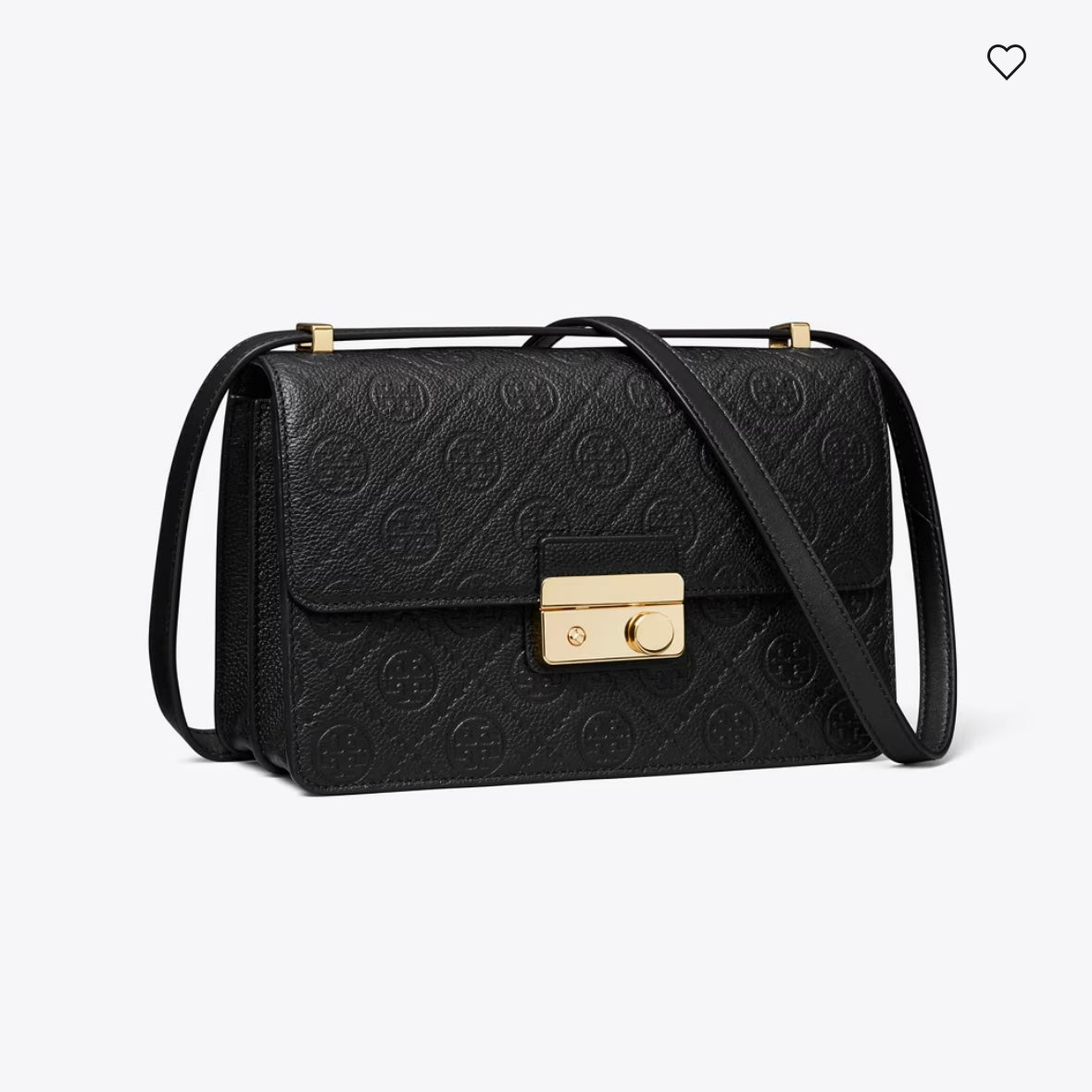 Tory Burch T MONOGRAM PEBBLED SHOULDER BAG