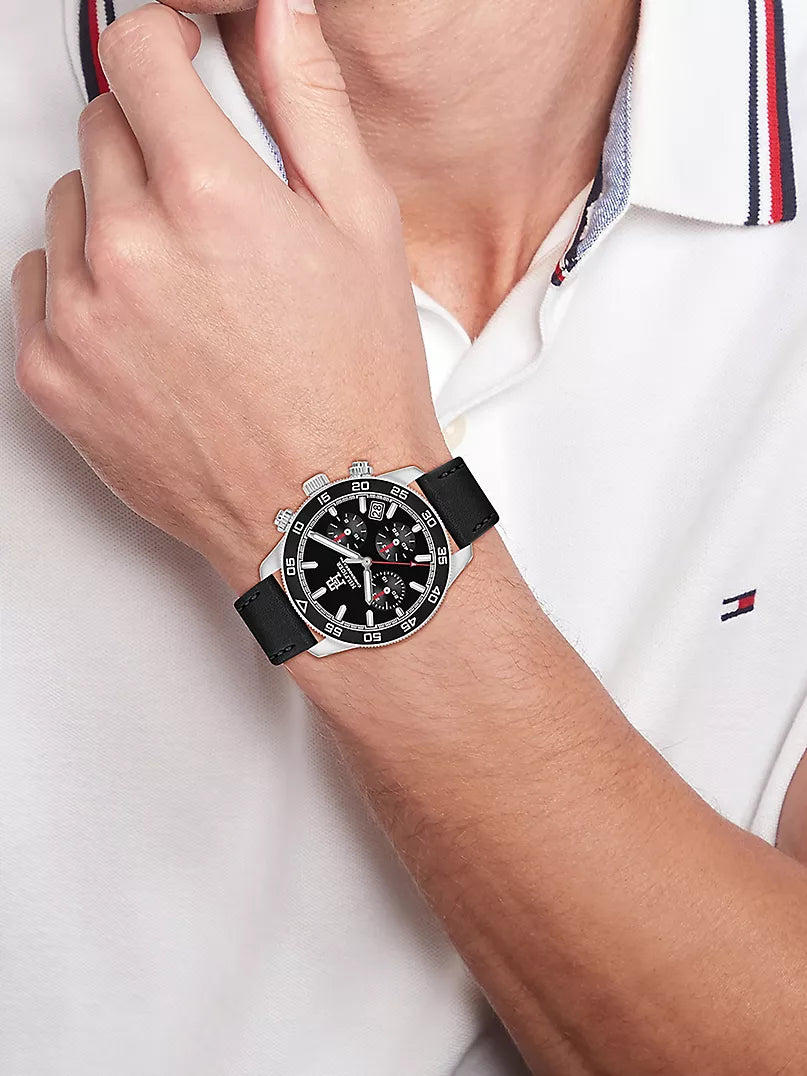 Tommy Hilfiger 41MM TH85 Leather Band Chronograph Watch
