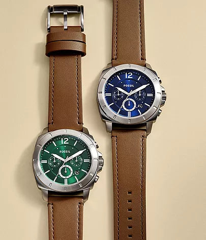 Fossil Privateer Chronograph Brown Leather Watch
