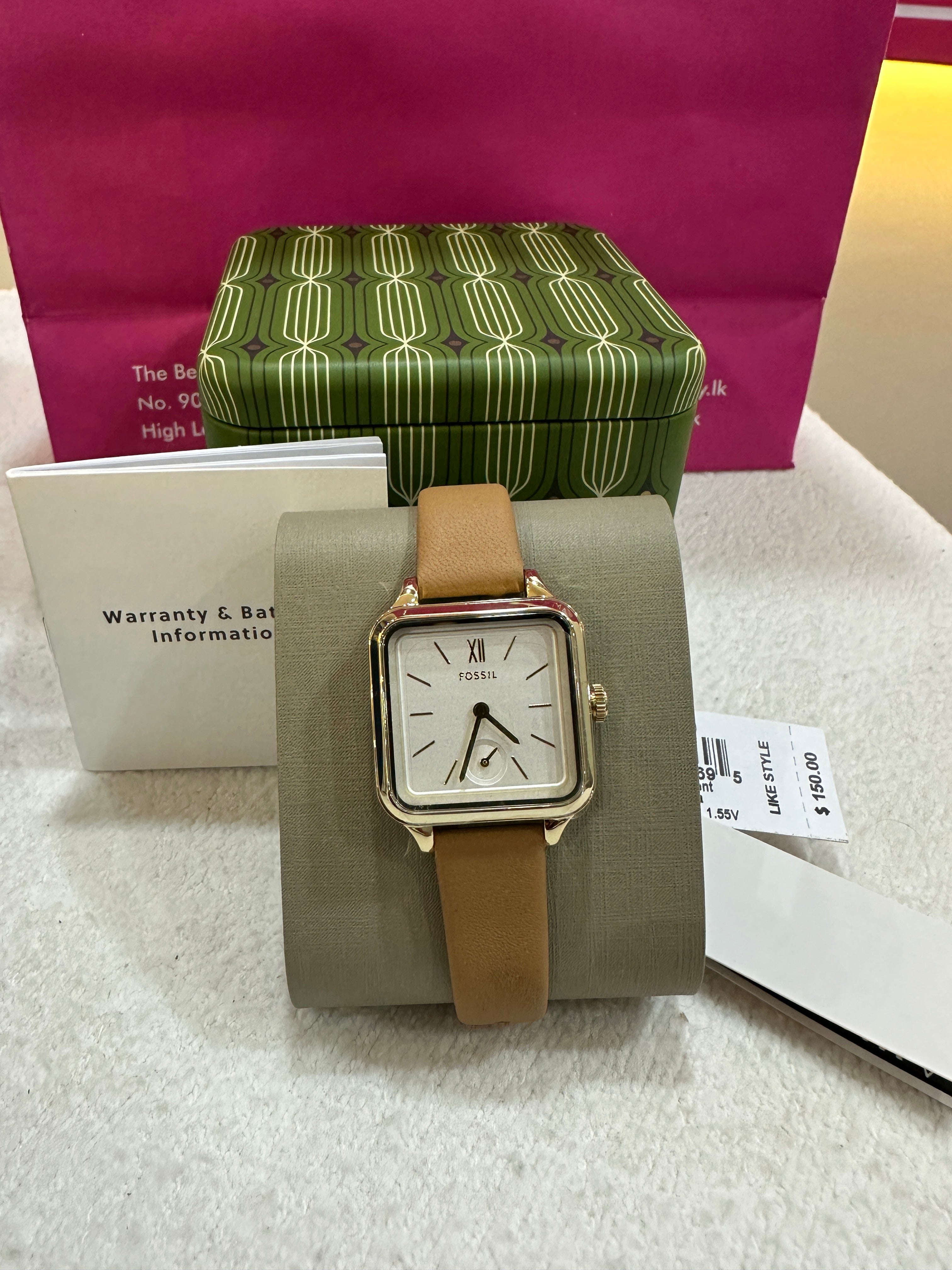 Colleen Three-Hand Brown Leather Watch