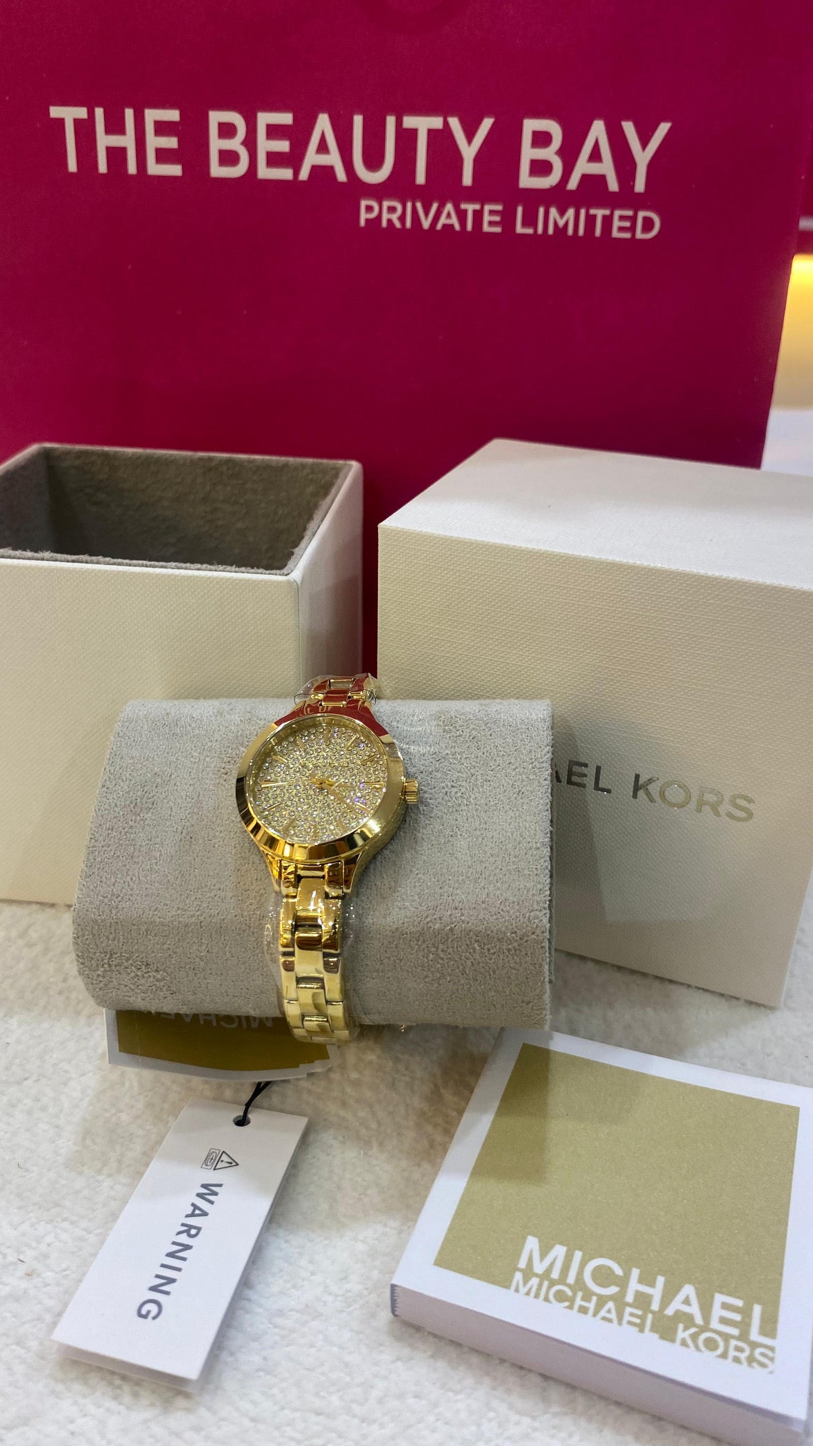 Michael Kors Mini Aspyn Pavé Gold-Tone Watch