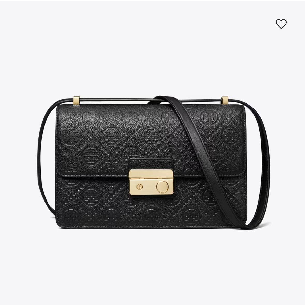 Tory Burch T MONOGRAM PEBBLED SHOULDER BAG