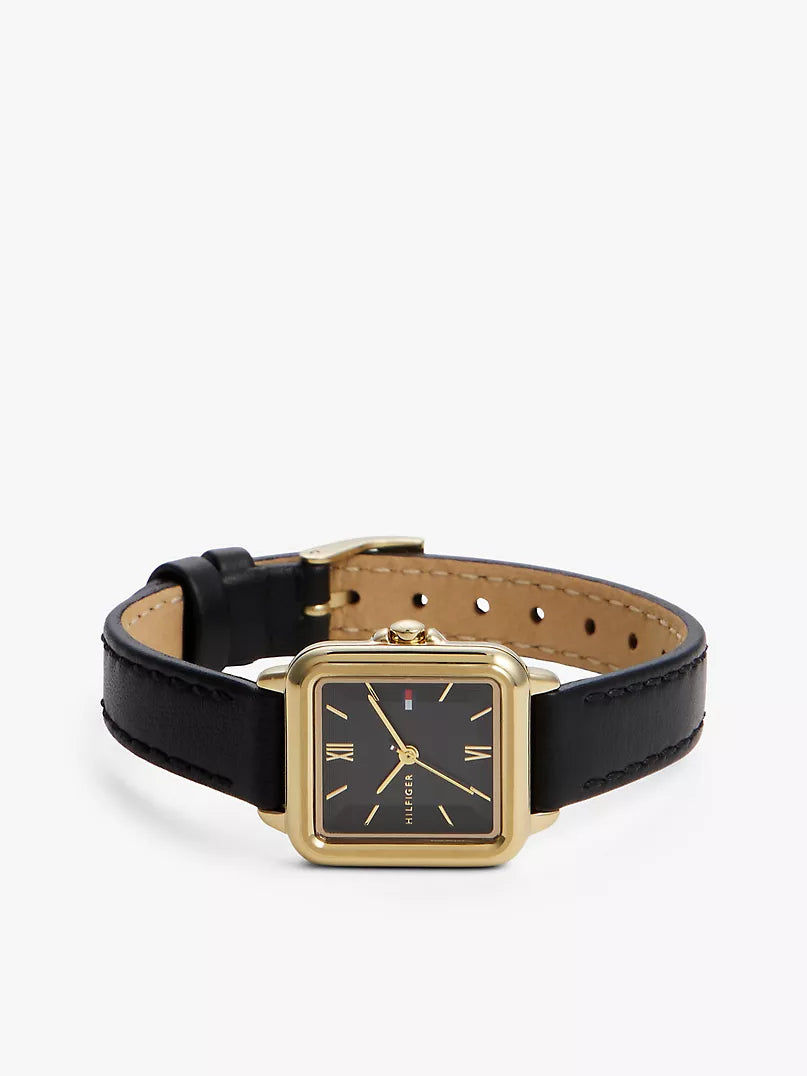 Tommy Hilfiger 24MM Square Dial Leather Strap Watch
