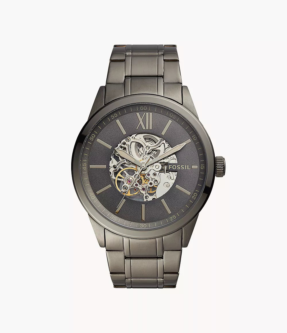 Fossil 48mm Flynn Automatic Gunmetal Stainless Steel Watch