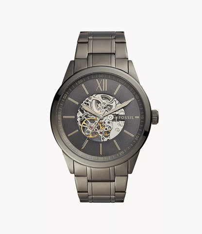 Fossil 48mm Flynn Automatic Gunmetal Stainless Steel Watch