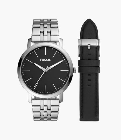 Fossil Luther Three-Hand Interchangeable Strap Gift Set