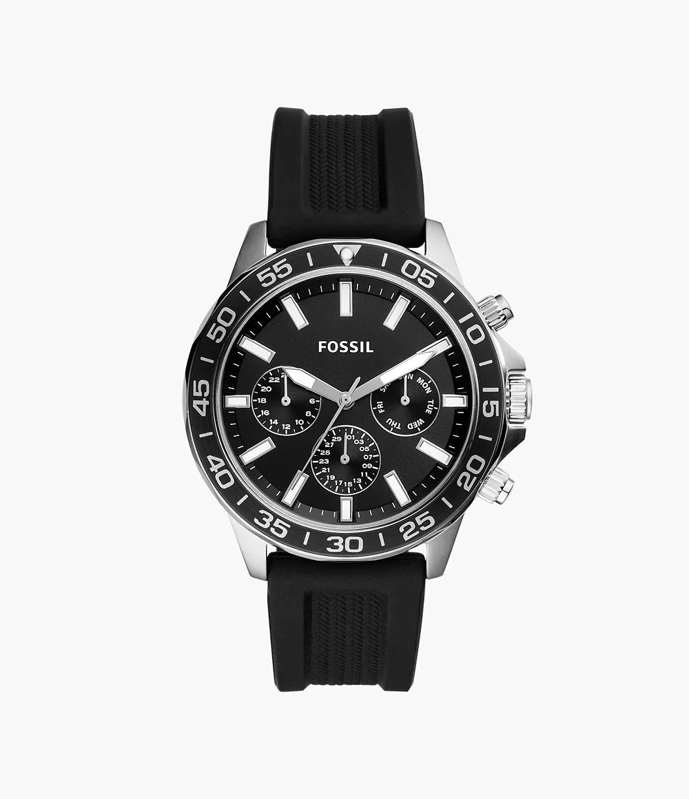 Fossil Bannon Multifunction Black Silicone Watch