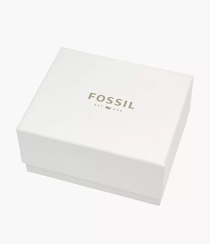 Fossil Bannon Three-Hand Date Smoke Stainless Steel Watch and Strap Box Set