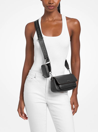 Michael Kors Jet Set Travel Small Pebbled Leather Crossbody Bag With Pouch