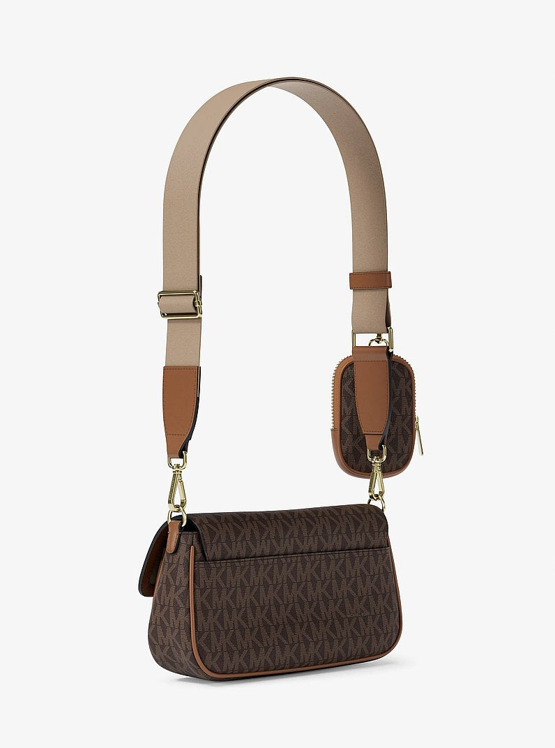 Michael Kors Jet Set Travel Small Signature Logo Crossbody Bag With Pouch