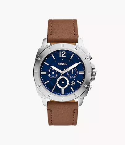 Fossil Privateer Chronograph Brown Leather Watch