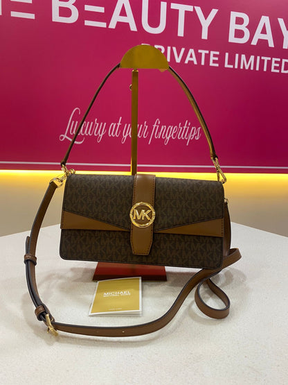 Michael Kors Greenwich Medium Signature Logo Convertible Crossbody Bag