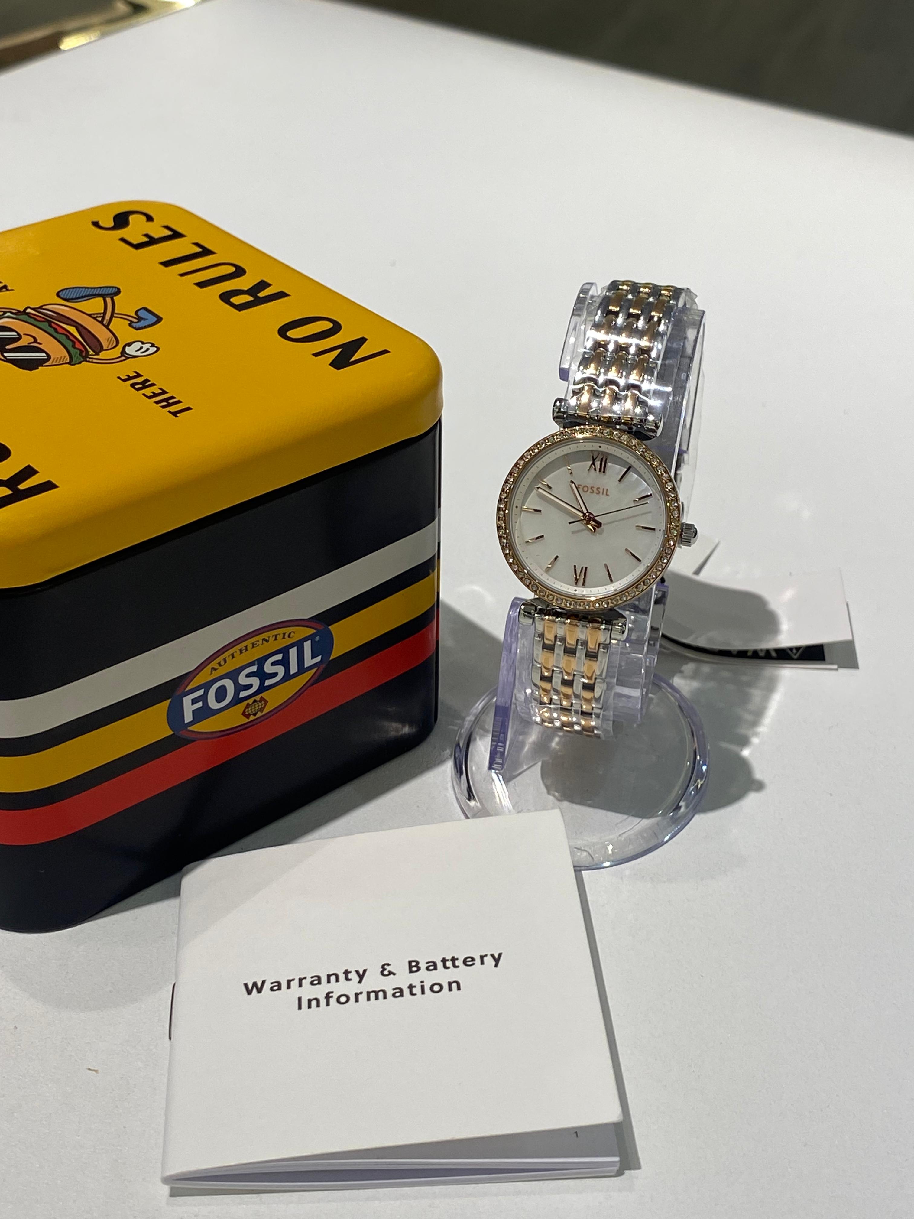 Fossil Carlie Mini Three-Hand Two-Tone Stainless Steel Watch